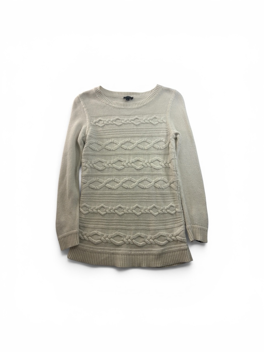 Talbots Cable Knit Sweater Ivory With Accent Buttons Pullover Sweater Women's SP